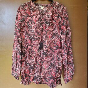 NWT Cato paisley long sleeve top blouse XS